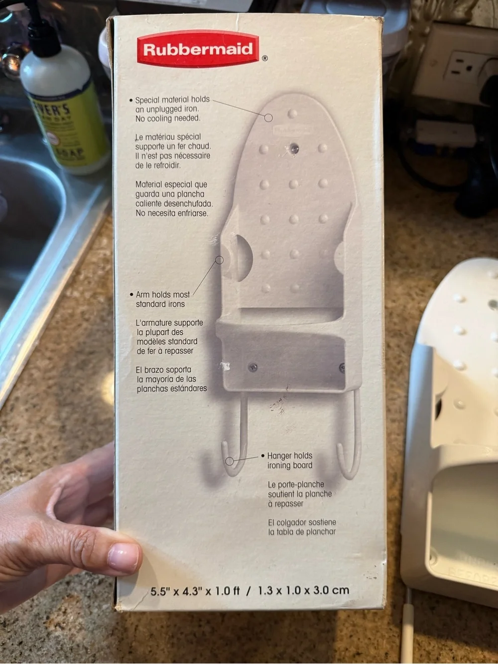 Rubbermaid White Wall-Mount Iron Holder with Board Hooks